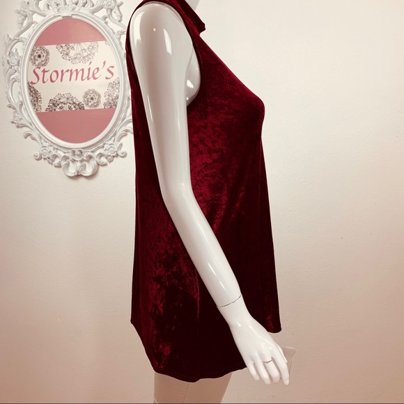 Maroon Velvet Dress Tunic - Picture 3 of 7